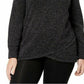 Ideology Women's Plus Size Cowl-Neck Pullover Black Size 1X