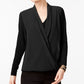 Alfani Women's Surplice Top Black Size Petite Small