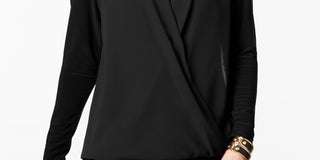 Alfani Women's Surplice Top Black Size Petite Small