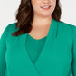 Alfani Women's Surplice Blouse Green Size 4X