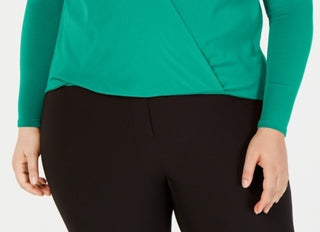 Alfani Women's Surplice Blouse Green Size 4X