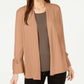 Alfani Women's Tie-Sleeve Cardigan Taupe Size Small