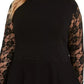 INC International Concepts Women's Lace Peplum Sweater Black Size 3X