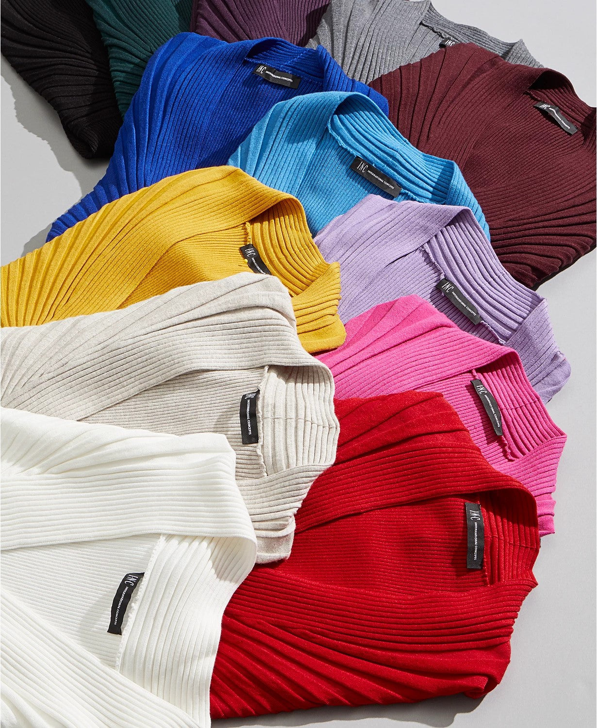 INC International Concepts Women's Ribbed Surplice Sweater White Size XX Large