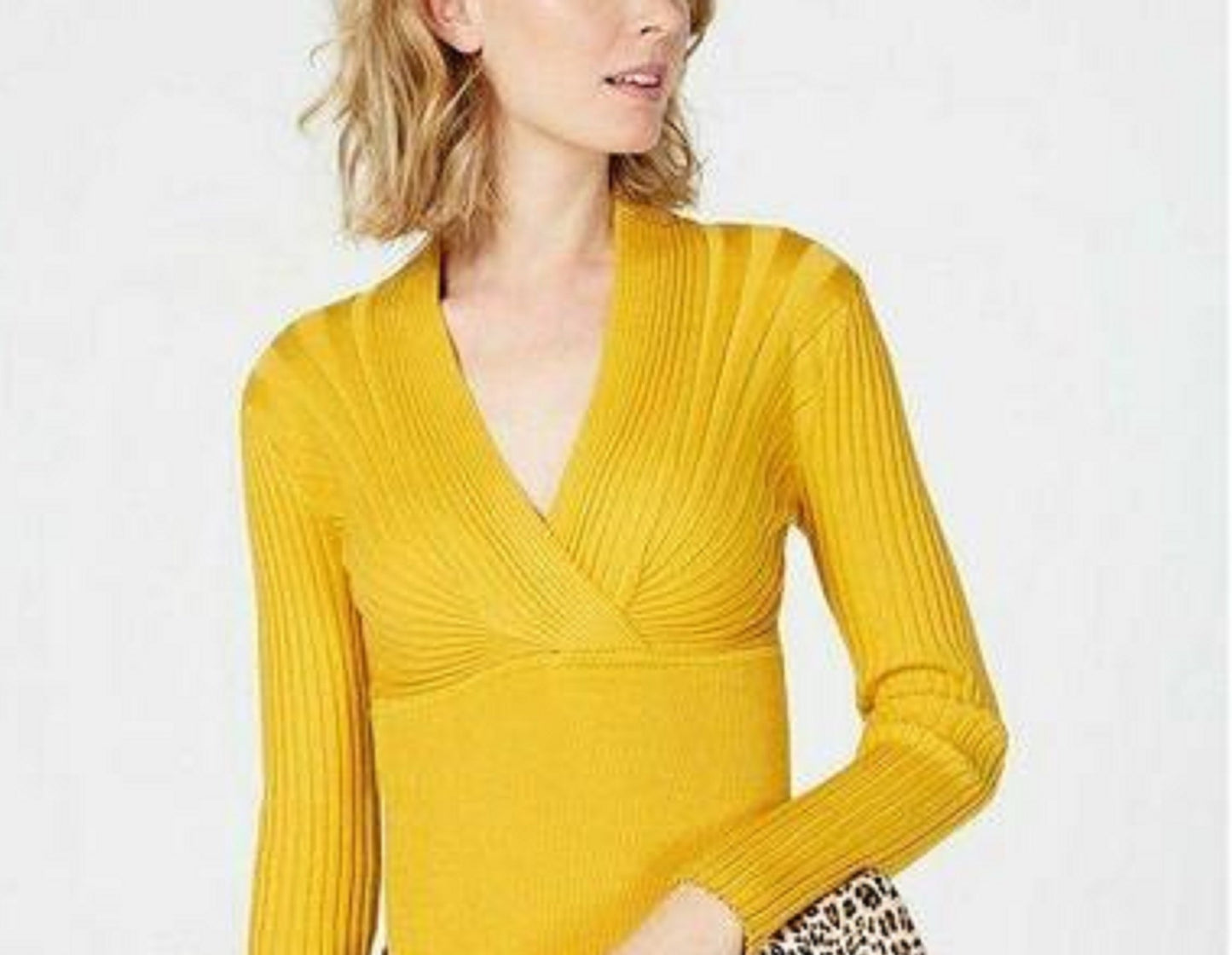 INC International Concepts Women's Ribbed Surplice Sweater Medc Size Extra Large