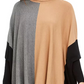 Alfani Women's Turtleneck Colorblock Poncho Sweater Blue Size Small