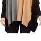 Alfani Women's Turtleneck Colorblock Poncho Sweater Blue Size Small