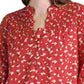 Lucky Brand Women's Printed Smocked Top Red Size X-Large