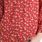 Lucky Brand Women's Printed Smocked Top Red Size X-Large
