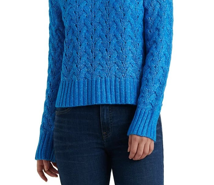 Lucky Brand Women's Long Sleeve Crew Neck T-Shirt Sweater  Blue Size Small