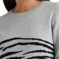 Lucky Brand Women's Mixed Animal Sweater Grey Size X-Large