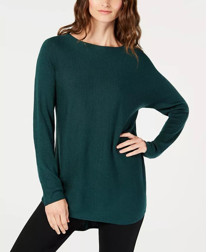 INC International Concepts Women's Shirttail Sweater Green