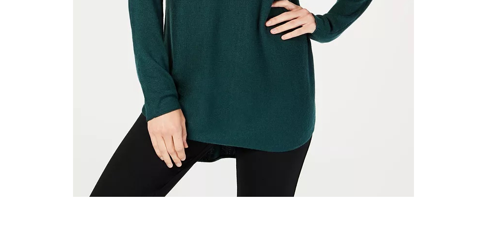 INC International Concepts Women's Shirttail Sweater Green