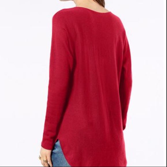INC International Concepts Women's Shirttail Sweater Red Size Medium