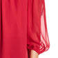 1.STATE Women's Off The Shoulder Sheer Chiffon Blouse Red Size XX-Small