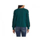 1.STATE Women's Fringe-Sleeve Crewneck Sweater Green Size Extra Large