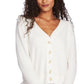 1.STATE Women's V-Neck Cardigan Sweater White