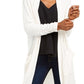 1.STATE Women's Waffle Knit Maxi Cardigan Sweater White