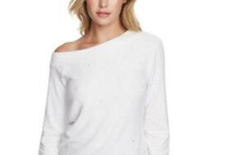 1.STATE Women's Embellished Off-The-Shoulder Top White