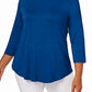 JM Collection Women's Scoop Neck Top Blue Size X-Small