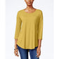 JM Collection Women's Scoop Neck Top In Regular And Petite Gold Size XX-Large
