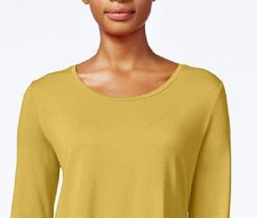 JM Collection Women's Scoop Neck Top In Regular And Petite Gold Size XX-Large