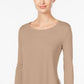 JM Women's Collection Scoop-Neck Top Dark Beige Size Small