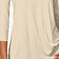 JM Collection Women's Petite Three-Quarter-Sleeve Top Beige Size Petite