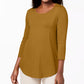 JM Collection Women's Scoop Neck Top Gold Size Medium