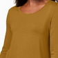 JM Collection Women's Scoop Neck Top Gold Size Medium