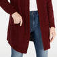Say What? Junior's Open Front Textured Cardigan Red Size Large