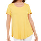JM Collection Women's Scoop-Neck Top Gold Size X-Small