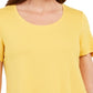 JM Collection Women's Scoop-Neck Top Gold Size X-Small