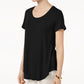 JM Collection Women's Scoop-Neck Top Black Size X-Small