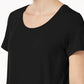 JM Collection Women's Scoop-Neck Top Black Size X-Small