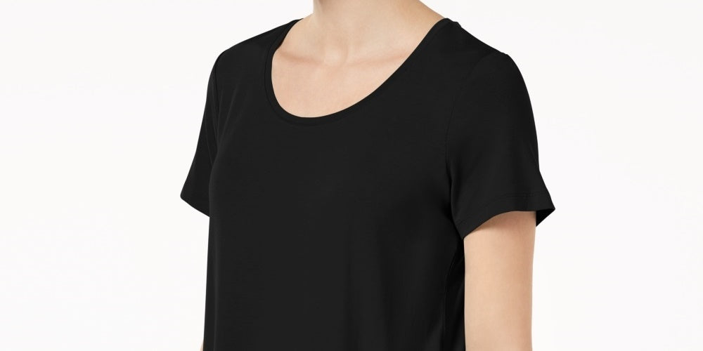 JM Collection Women's Scoop-Neck Top Black Size X-Small