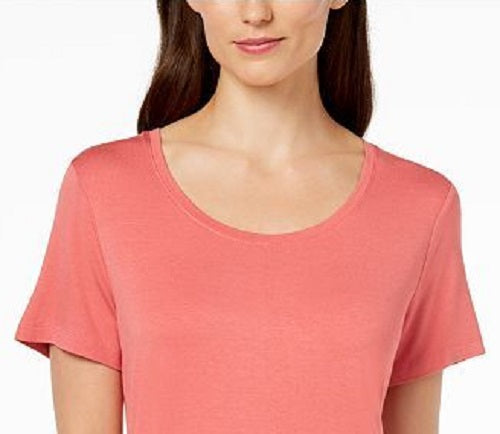 JM Collection Women's Scoop Neck Top Pink Size Small