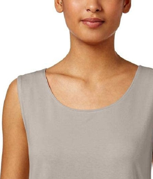 JM Collection Women's Scoop Neck Tank Top Gray Size Small