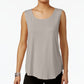 JM Collection Women's Scoop Neck Tank Top Brown Size Medium