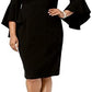 R & M Richards Women's Off The Shoulder Flared Sleeve Dress Black Size 20W