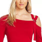 Vince Camuto Women's Cold Shoulder Asymmetrical Top Red Size X-Small