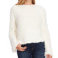 Vince Camuto Women's Bell Sleeve Textured Faux Fur Top White Size X-Large