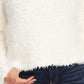 Vince Camuto Women's Bell Sleeve Textured Faux Fur Top White Size X-Large
