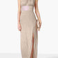 R & M Richards Women's Metallic Knit Keyhole Halter Gown Gold Size 6