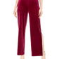 MSK Women's Embellished Trim Velvet Pants Pink Size Medium