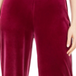 MSK Women's Embellished Trim Velvet Pants Pink Size Medium