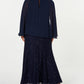 SL Fashions Women's Plus Size Lace Capelet Gown Navy Size Petite Small