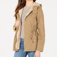 Collection B Juniors' Hooded Anorak Jacket Brown Size XX Large