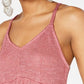 American Rag Junior's Textured Knit Racerback Tank Top Pink Size Medium