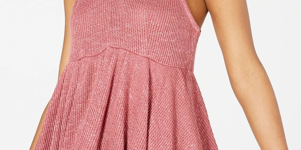 American Rag Junior's Textured Knit Racerback Tank Top Pink Size Medium